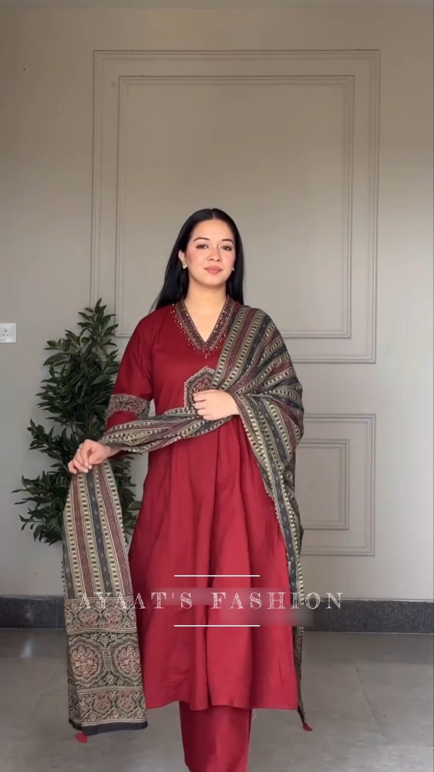 2026/02/1000092738-scaled.jpg Maroon Gown Three-Piece❤️ - Image 1