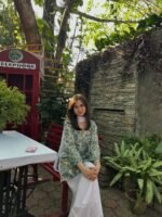 Sage Green Floral Short Kurti Set🕊️ - Image 2