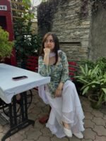 Sage Green Floral Short Kurti Set🕊️ - Image 3