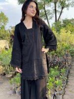 MEERA – Premium Embroidered Cotton Co-Ord Set 🖤 - Image 4